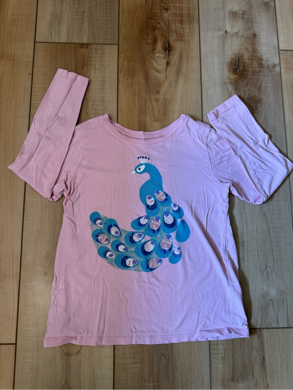 Tea Collection Size 7 Peacock Long Sleeve Tee